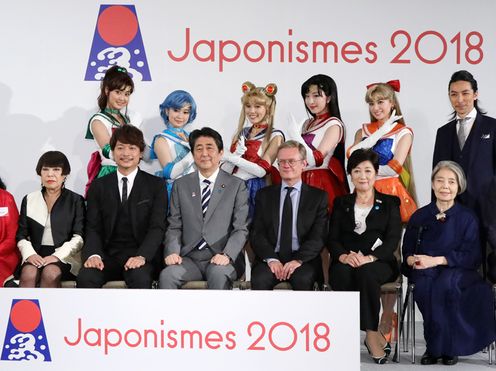 安倍总理出席了在东京都内举行的“日本趣味2018：共鸣之魂”壮行祝贺会。