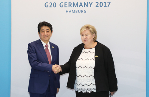 安倍总理为了出席G20汉堡峰会访问了德意志联邦共和国。