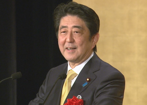安倍总理在东京都内出席了由时事通信社举办的“新年互礼会”。