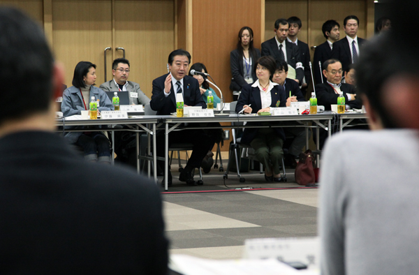 野田总理出席了在经济产业省召开的“‘日本的未来’声援会议―小企业改变日本”第1次总会。