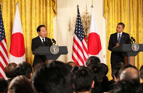 正在美利坚合众国首都华盛顿访问的野田总理与奥巴马总统举行了会谈。