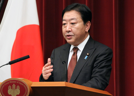 野田总理在总理大臣官邸就竹岛问题举行了记者招待会。