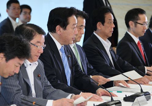 野田总理在总理大臣官邸召开了第9次行政改革实行本部会议。