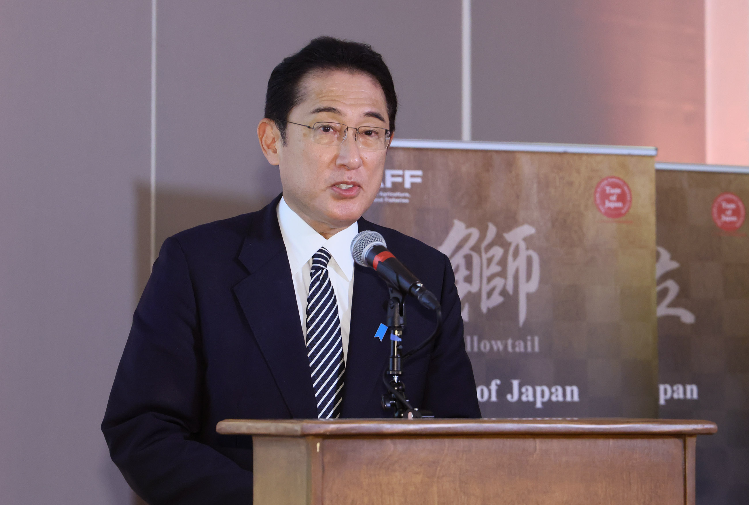 日本食文化発信レセプションで挨拶する岸田総理２