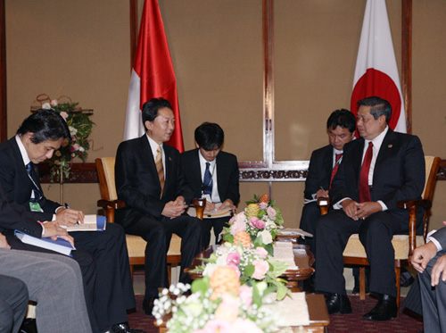 日本・インドネシア首脳会談の写真
