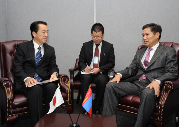 日本・モンゴル首脳会談の写真