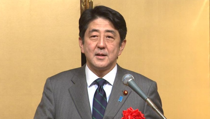 安倍总理出席了在东京都内举行的汽车工业会新年贺词交流会。