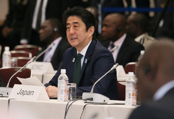 安倍总理在横滨市内出席了第五届非洲开发会议（TICAD V）全体会议3。