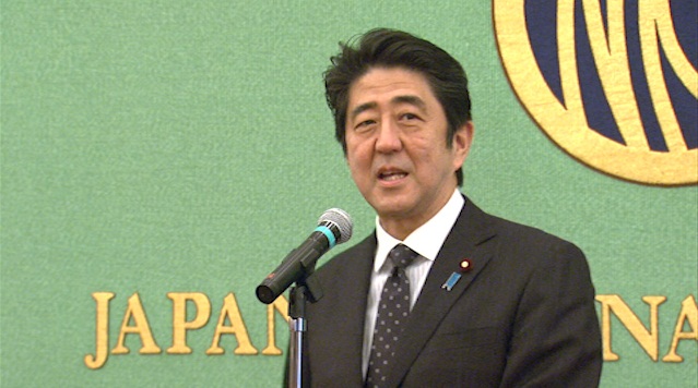 安倍总理出席了在东京都内举行的日本记者俱乐部“新年互礼会员联谊会”。