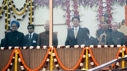 安倍总理访问了印度。