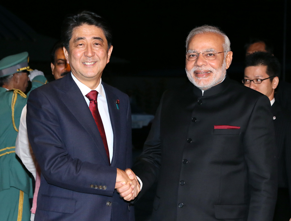 安倍总理与印度总理纳伦德拉・莫迪访问了京都。