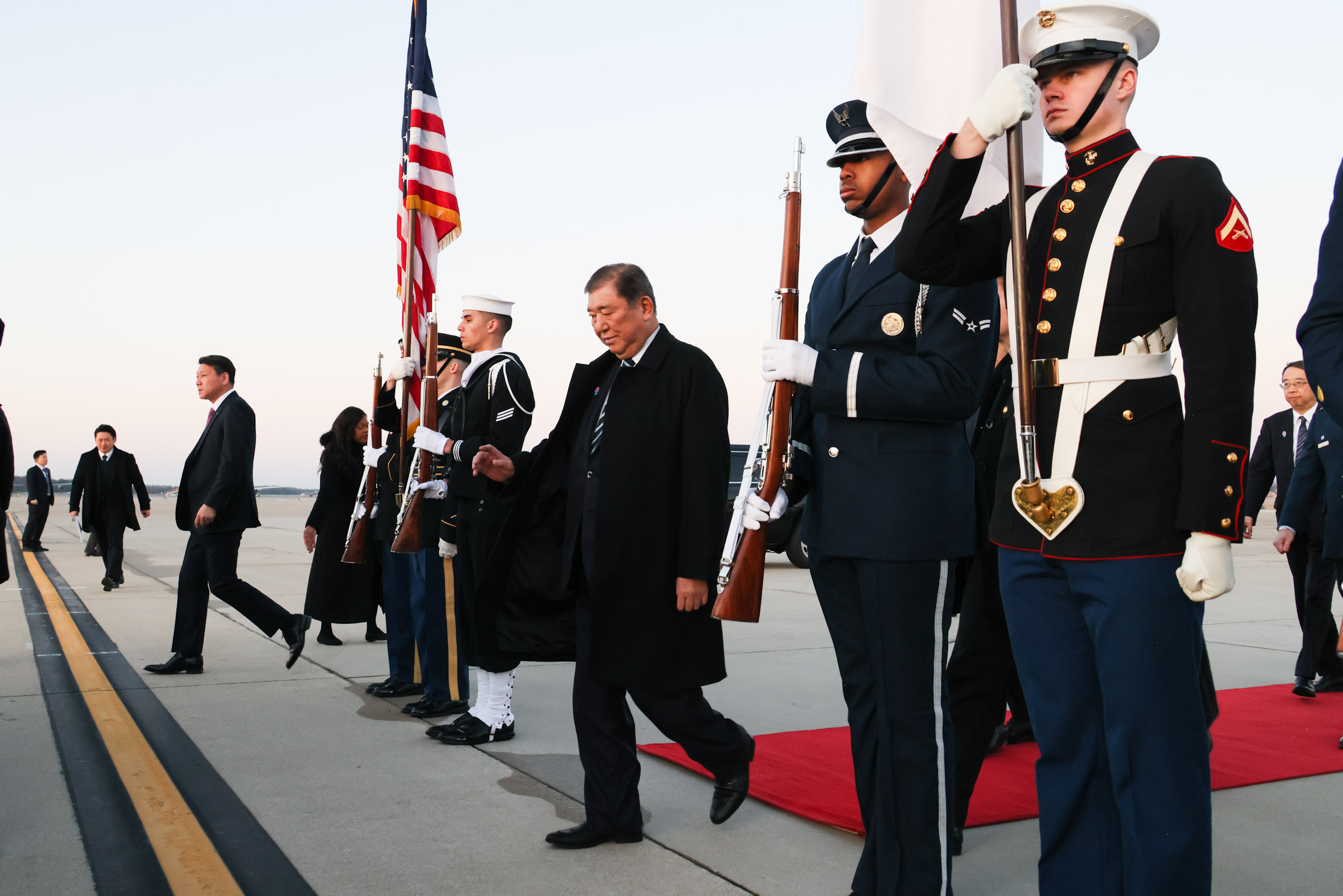 石破首相抵达美国1