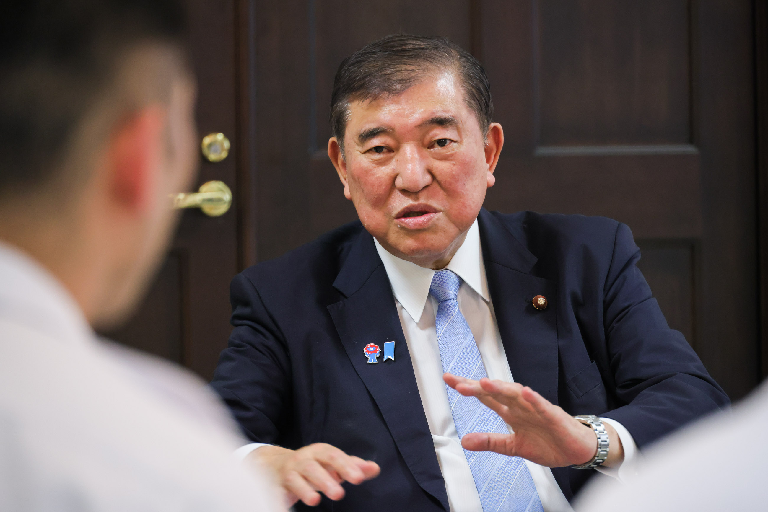 石破首相与舞鹤教育队召开交谈会1