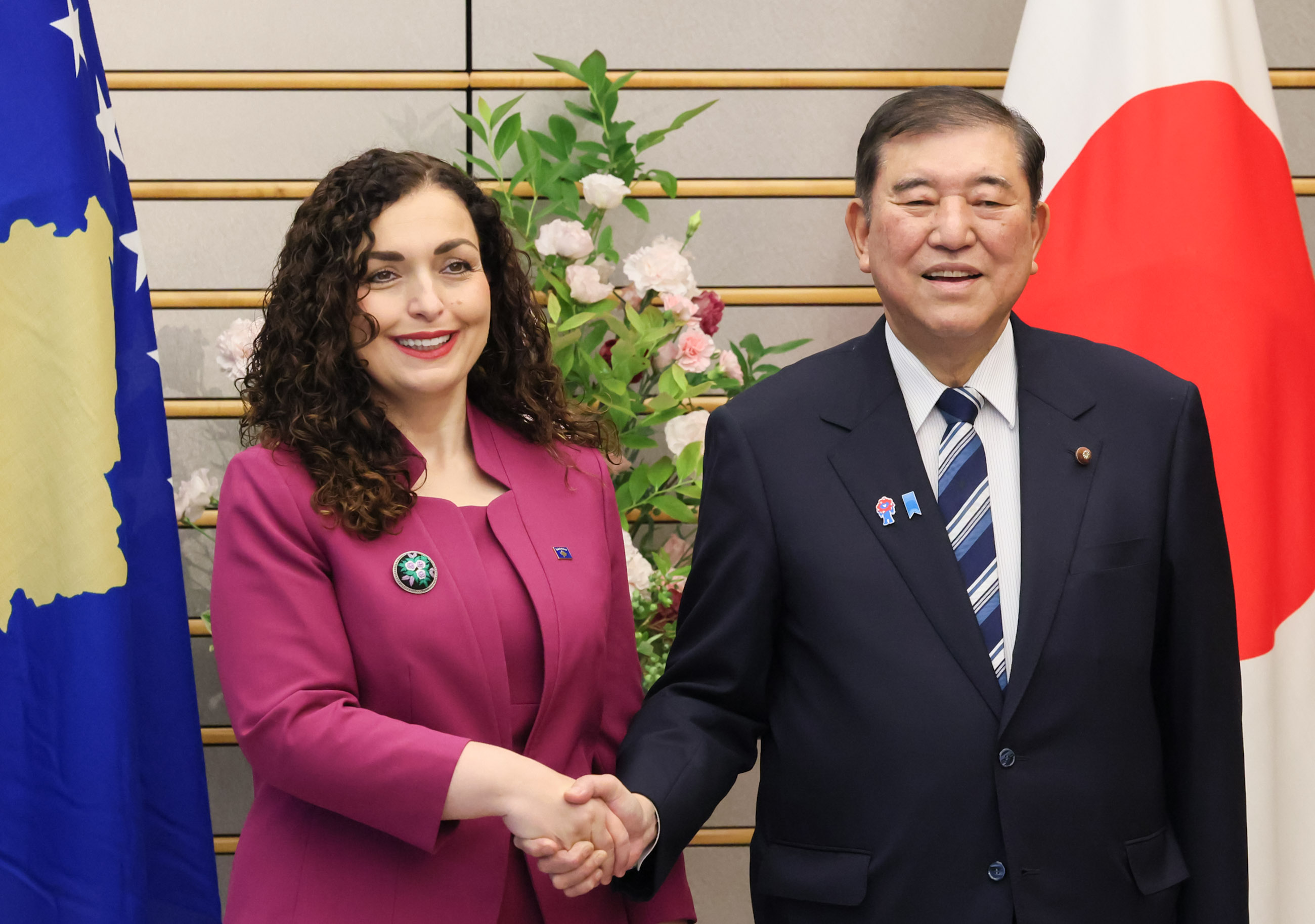 与科索沃总统奥斯马尼举行会谈