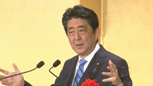 安倍总理出席了由时事通信社在东京都内举办的新年互礼会。