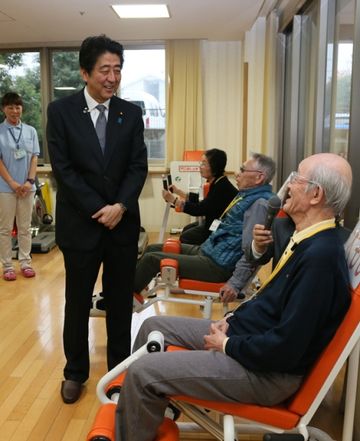 安倍总理访问了埼玉县和光市。
