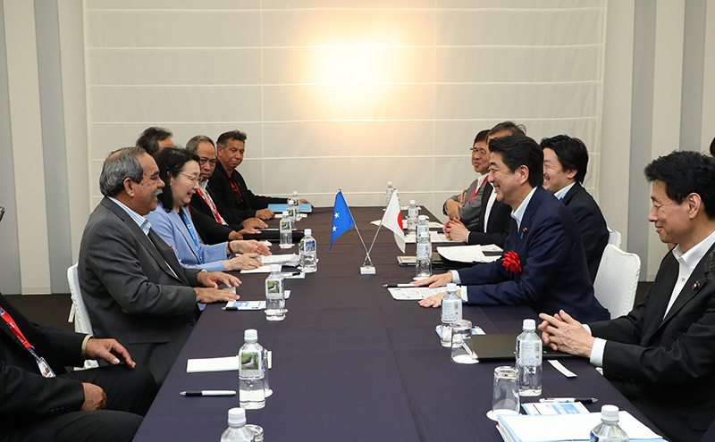 安倍总理出席了在福岛县磐城市举行的第8届太平洋岛国峰会（PALM8）。