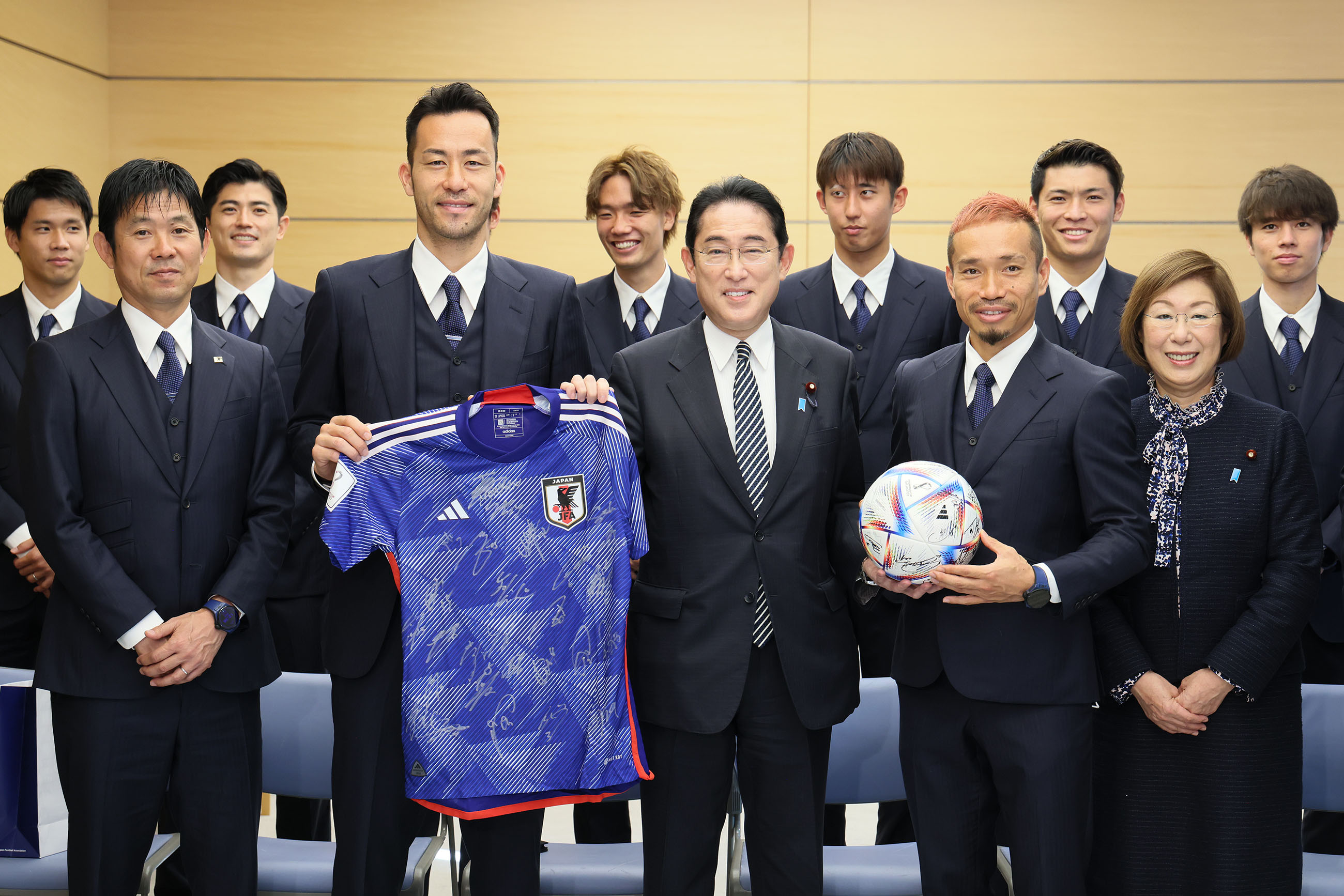 接见2022卡塔尔国际足联世界杯日本代表