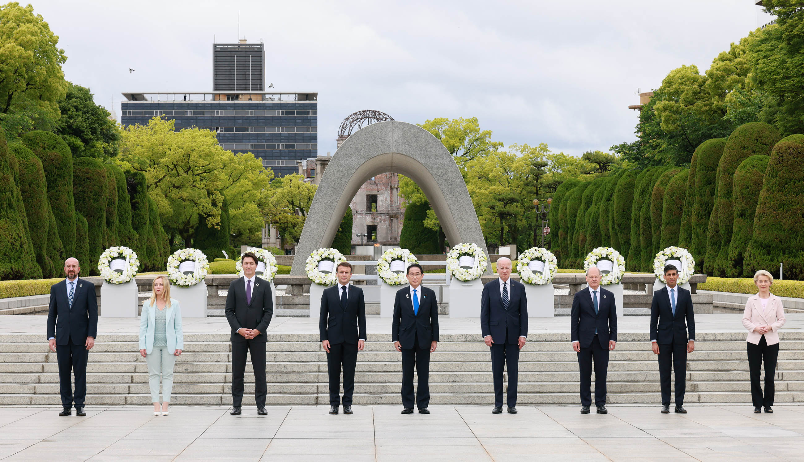 G7七国集团广岛峰会　G7领导人访问广岛和平公园等