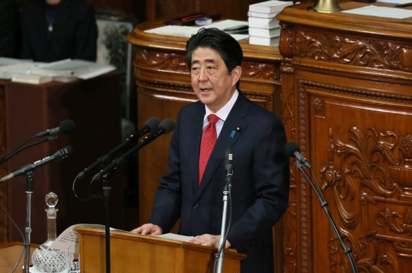 安倍总理出席了众议院全体会议。