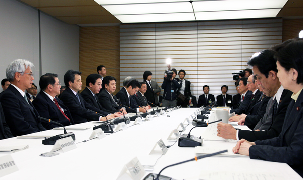 野田总理在总理大臣官邸召开了第24次原子能灾害对策本部会议，并作了致词。