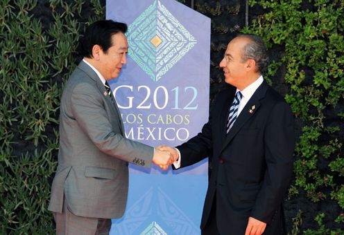 2012年6月18日(当地时间),野田总理出席了在墨西哥洛斯卡沃斯举行的二十国集团洛斯卡沃斯峰会。
