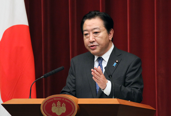 社会保障和税制一体化改革相关法案在参议院全体会议通过之后，野田总理在总理大臣官邸举行了记者招待会。