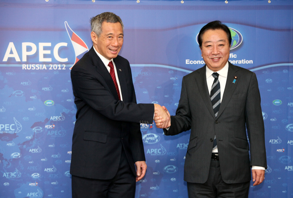 野田总理为了出席符拉迪沃斯托克APEC峰会，访问了俄罗斯联邦符拉迪沃斯托克。