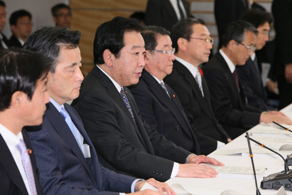 野田总理在总理大臣官邸召开了第1次原子能防灾会议。