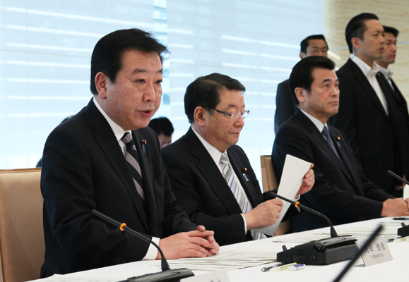 野田总理在总理大臣官邸召开了有关预算编制的政府与执政党会议。