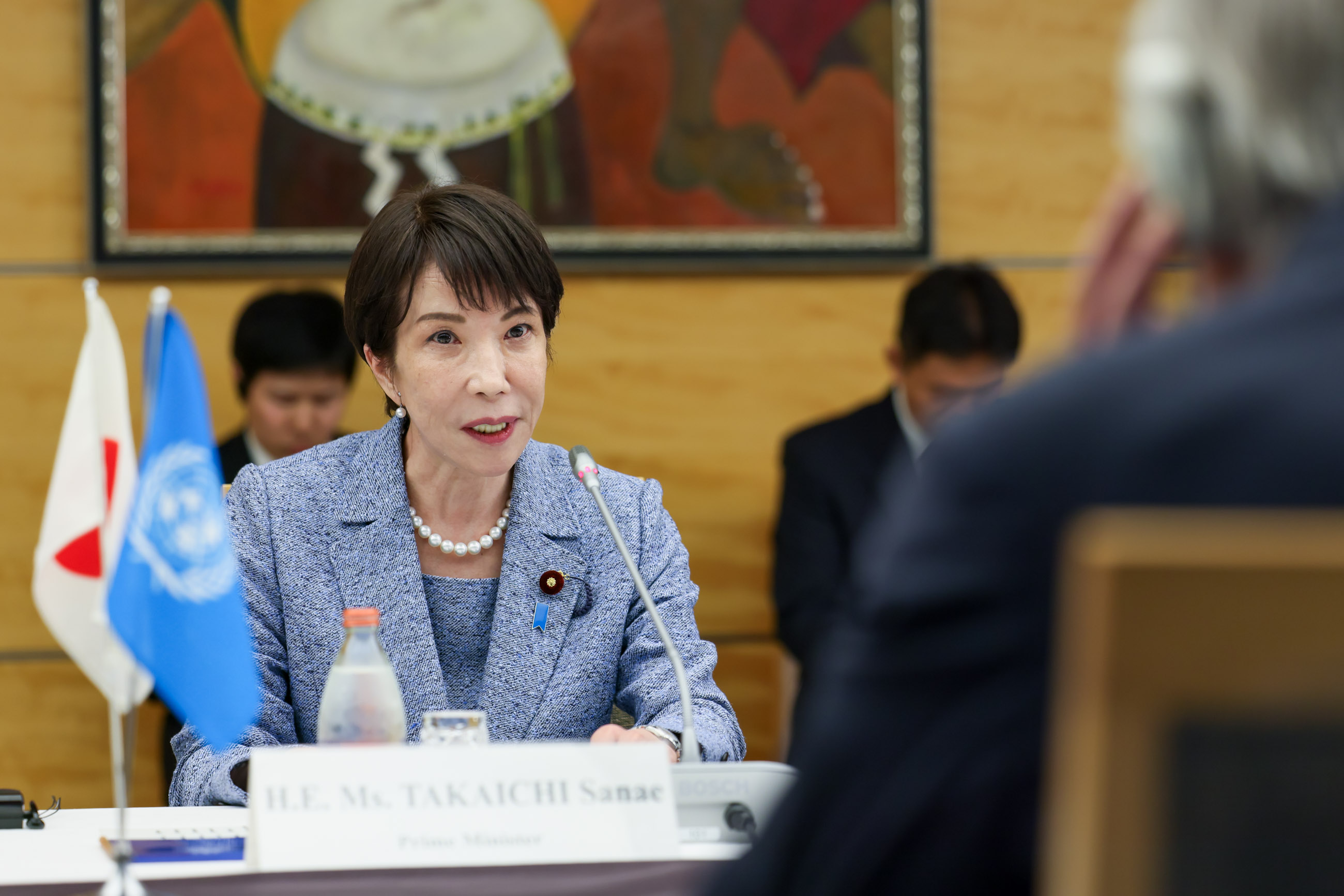 グテーレス国連事務総長と会談する高市総理５