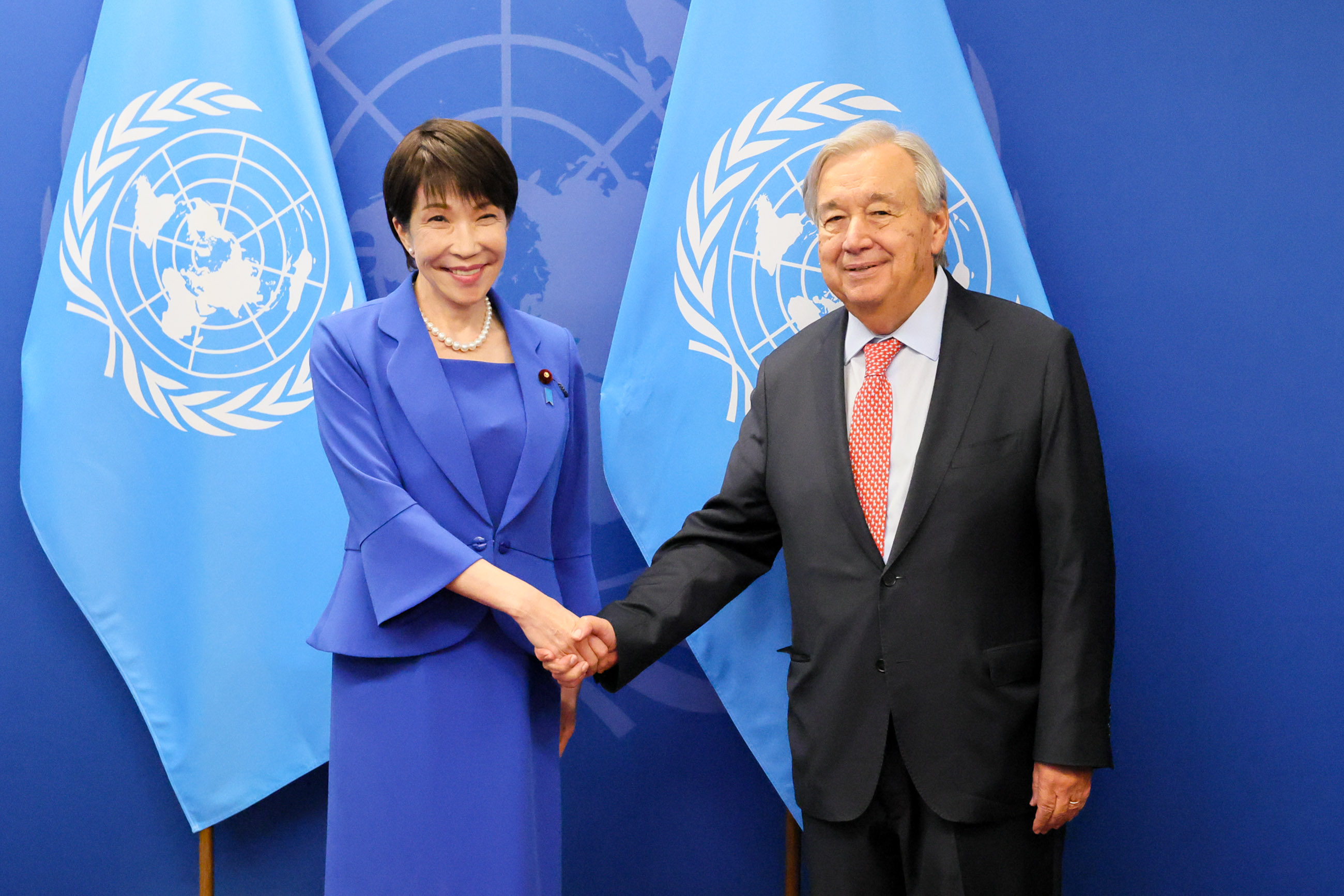 グテーレス国連事務総長と会談する高市総理３