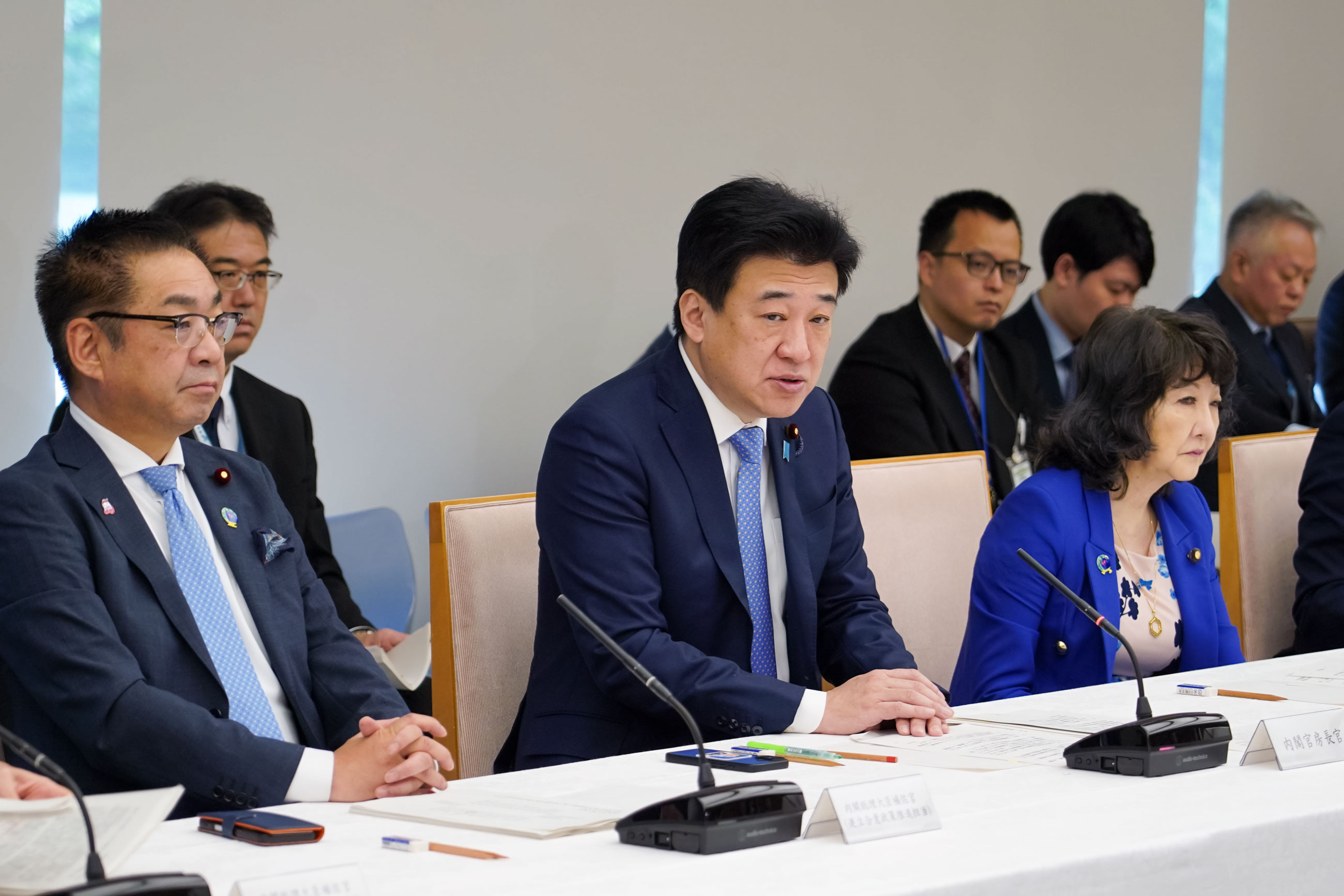 会議のまとめを行う木原官房長官１