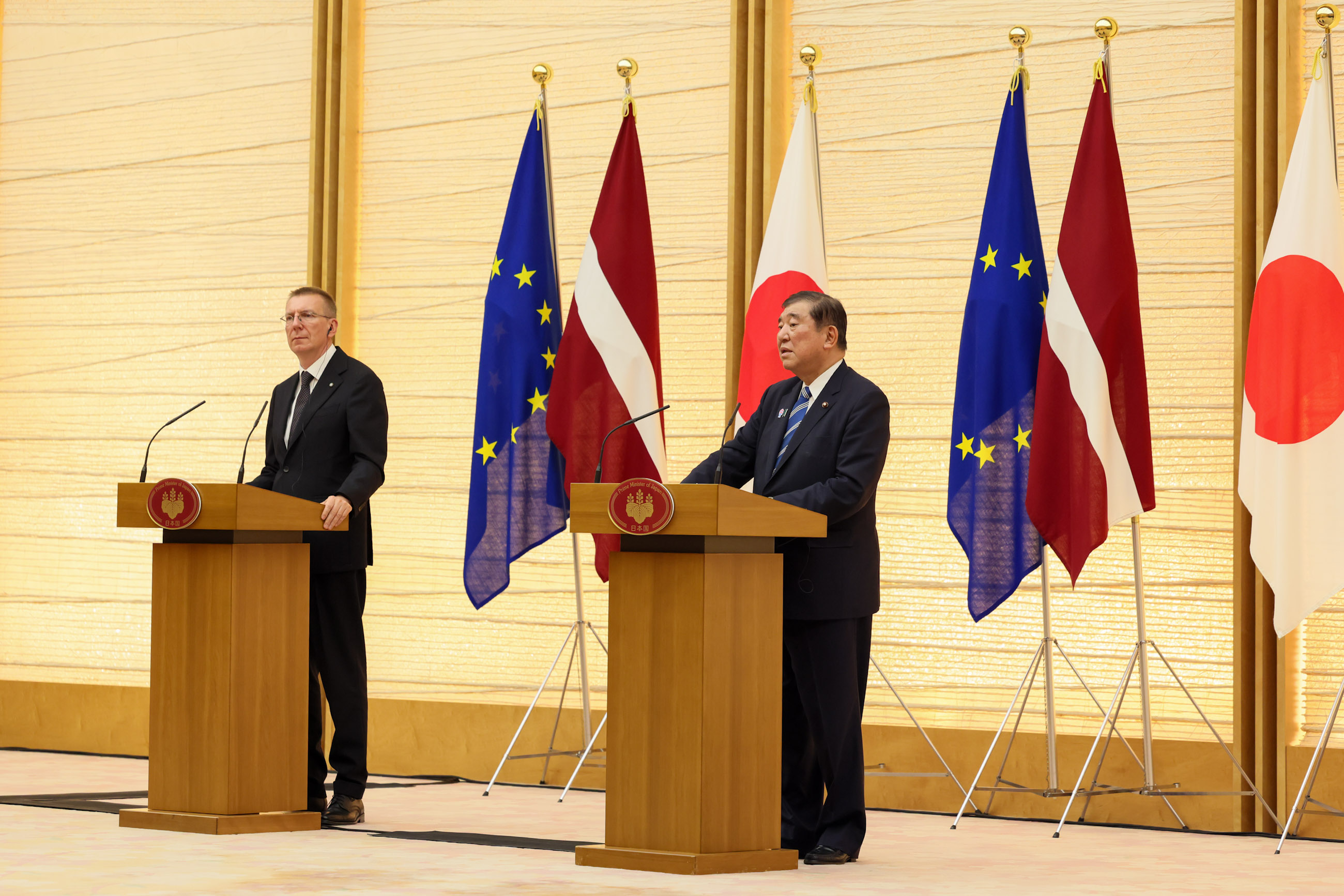 日・ラトビア共同記者発表