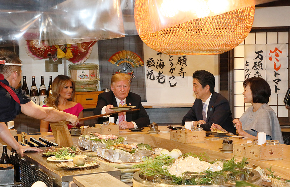 総理夫妻主催トランプ大統領夫妻との夕食会