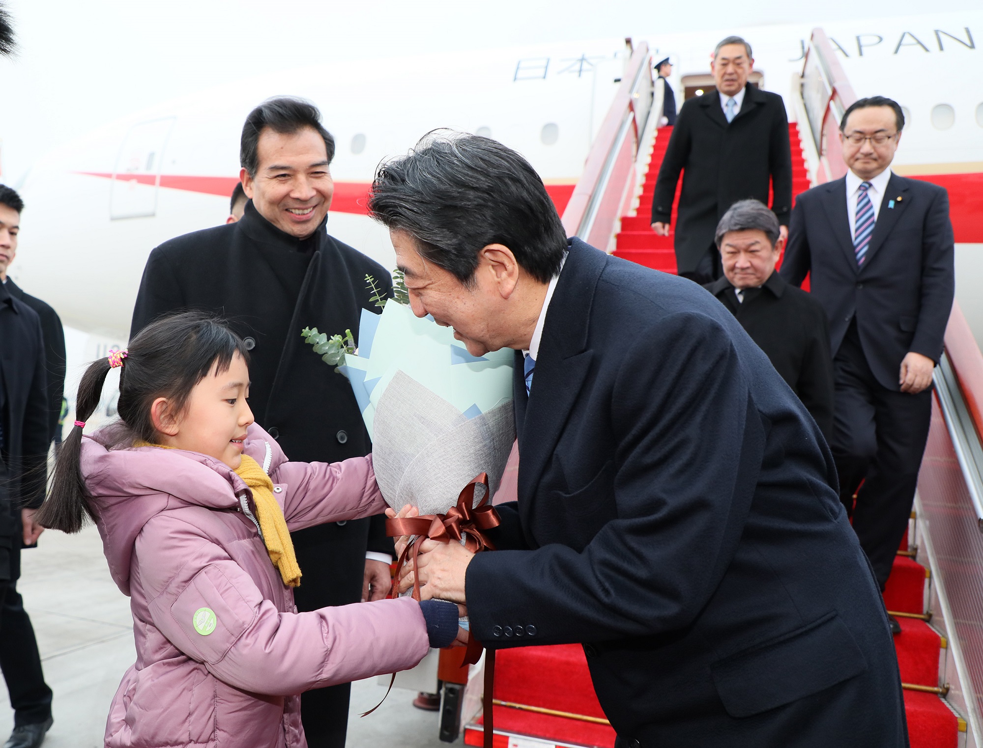 北京に到着した安倍総理１