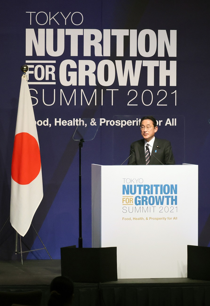 東京栄養サミット２０２１でスピーチを行う岸田総理２