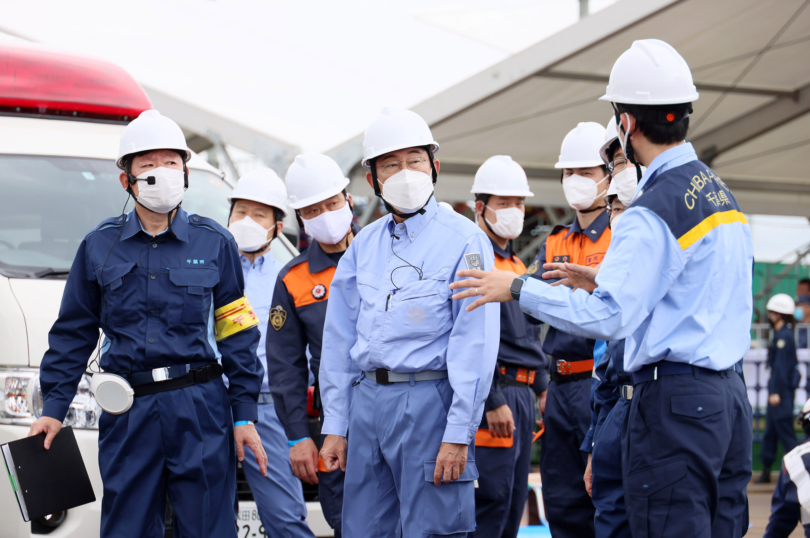 救出救助、応急救護訓練を視察する岸田総理５