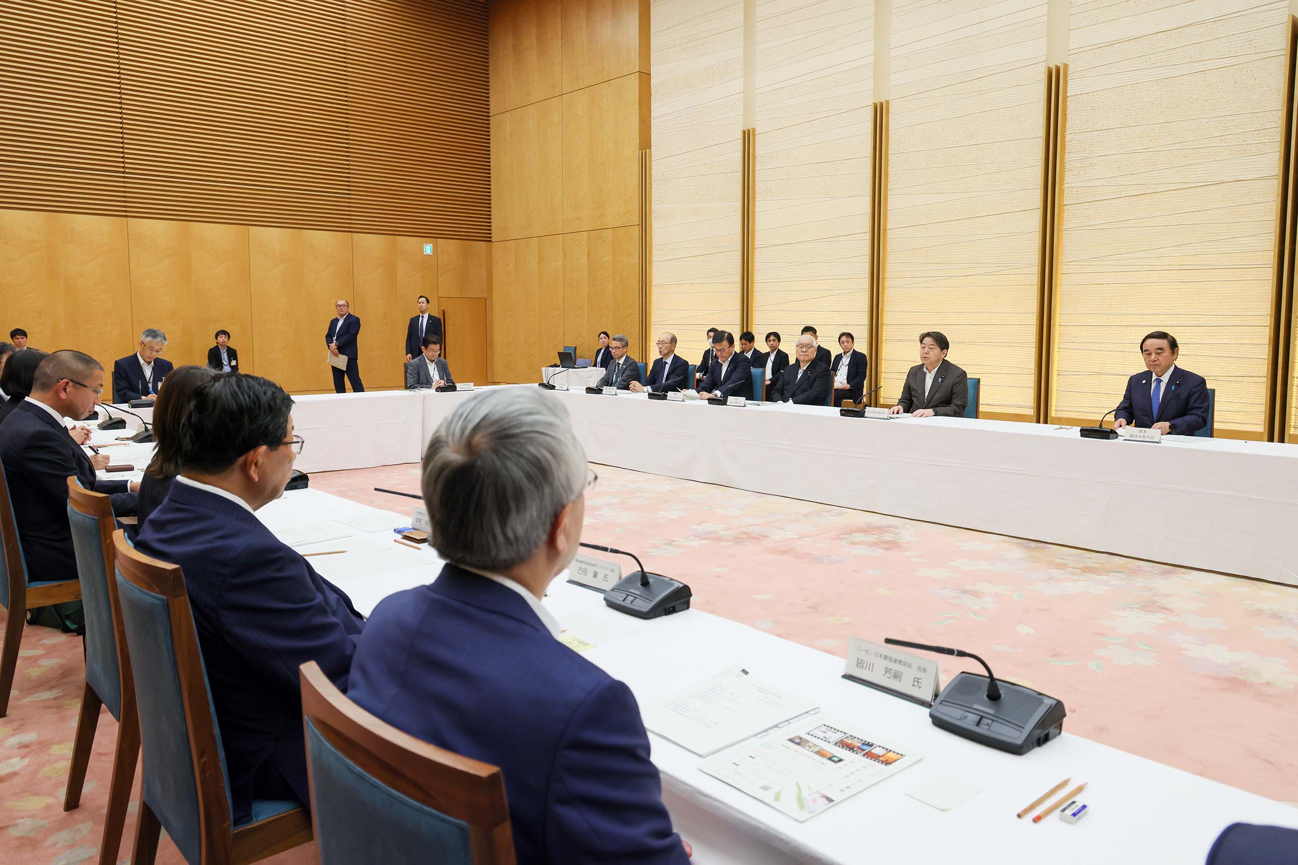 会議のまとめを行う林官房長官４