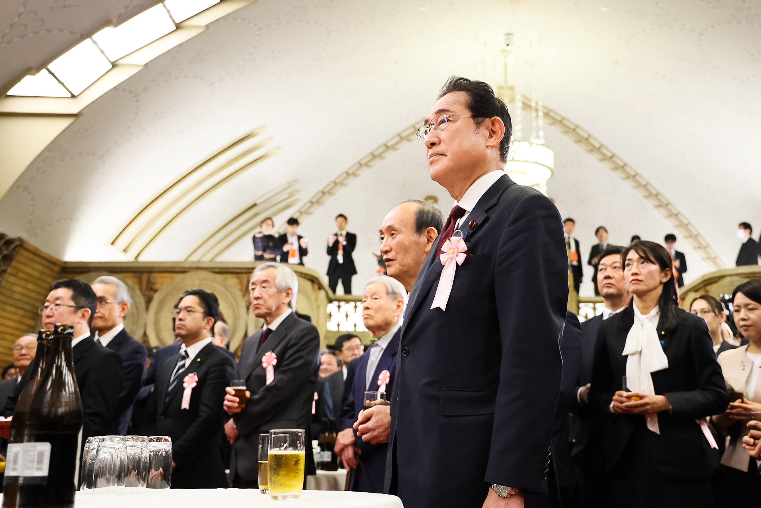 参列する歴代総理