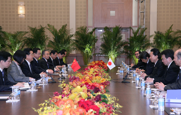 日中首脳会談の写真1