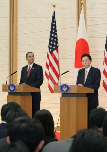 日米首脳共同記者会見の写真