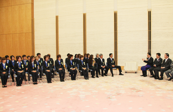 2011FIFA女子ワールドカップドイツ大会・日本代表の表敬を受ける菅総理３