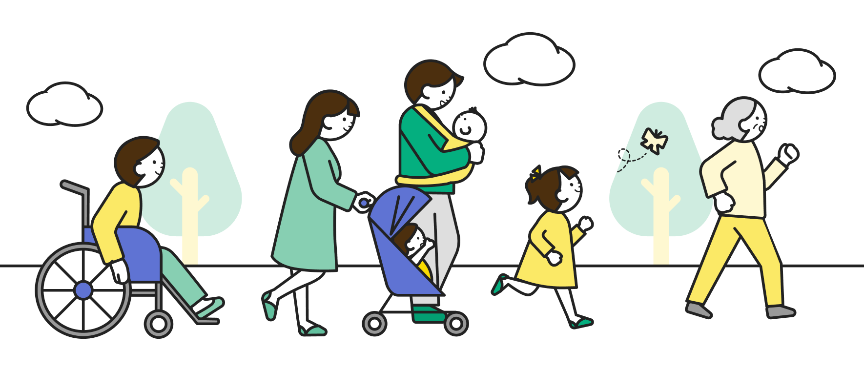 人々の暮らしを表したイラスト