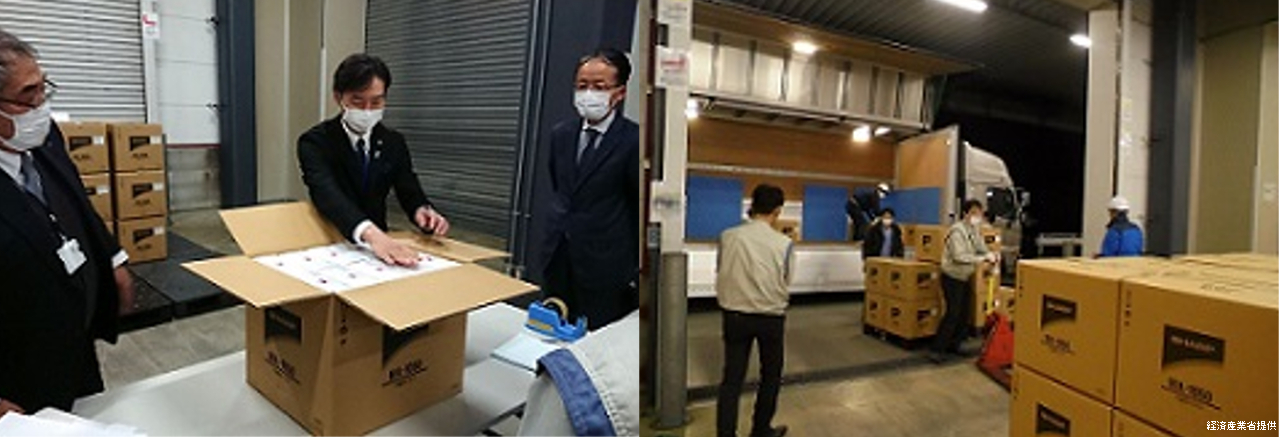 マスクが必要とされる医療機関や高齢者の介護施設などに行き渡るように準備を進めています。